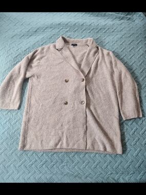 J. Crew Heathered Light Gray Knit Cardigan